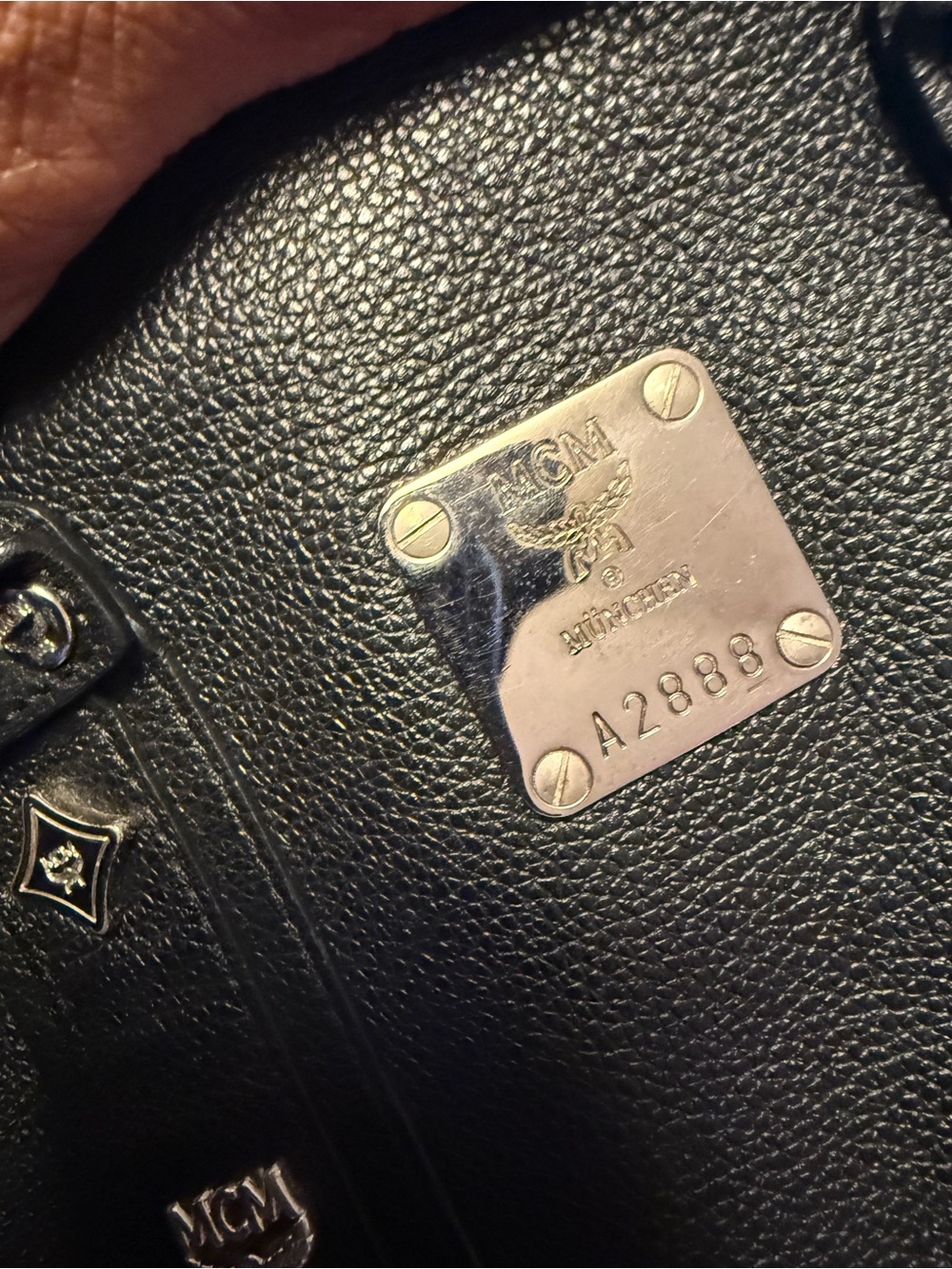 MCM Authentic Black Pebbled Leather Boston Satchel – Silver Hardware - Picture 9 of 16